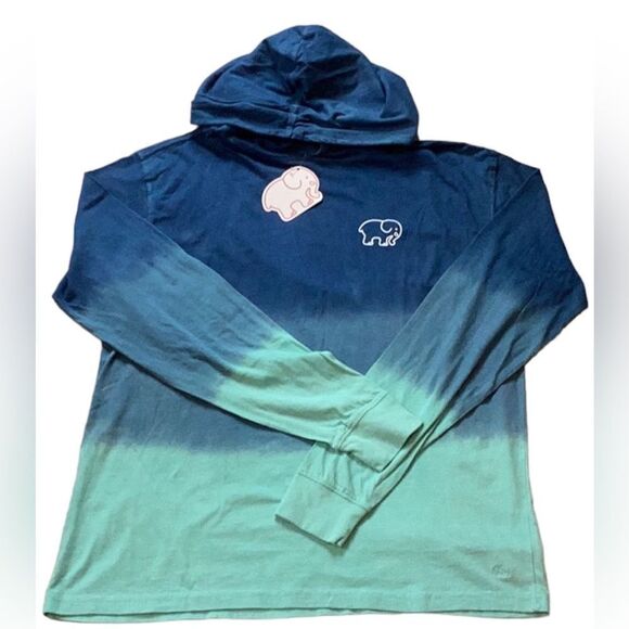 IVORY ELLA NWT T SHIRT HOODIE LAKE OMBRÉ TIE DYE OVERSIZED SMALL - Picture 3 of 6